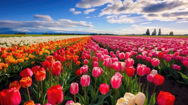 champs de tulipes dans un champ de tulipes.