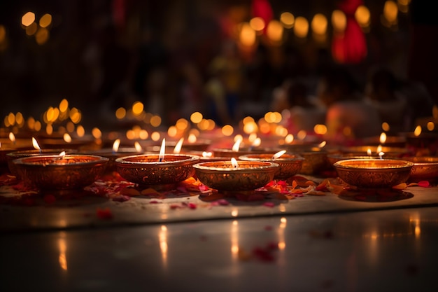 chandelles au festival de diwali festival traditionnel indien culture indienne fond religieux hindou