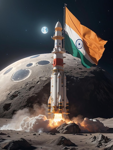 Chandrayaan 3 atterrit en douceur sur la lune avec un drapeau indien