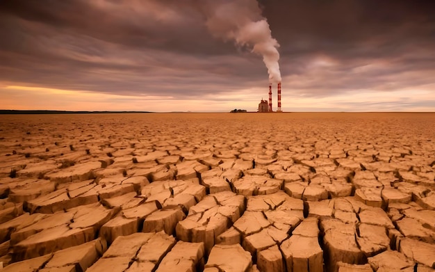 Photo changement climatique avec la pollution industrielle