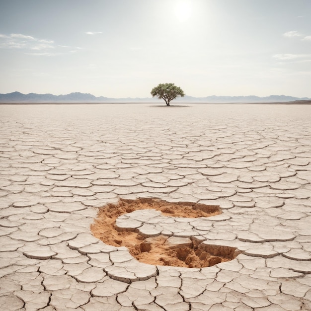 Photo changement climatique réchauffement climatique sécheresse vecteur 2d