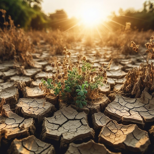 Changement climatique avec sol sec