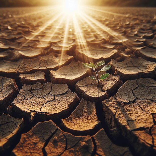 Changement climatique avec sol sec
