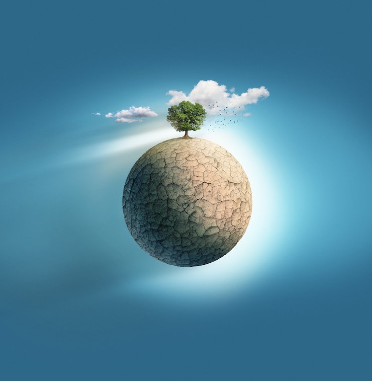 Photo changement climatique avec sol sec