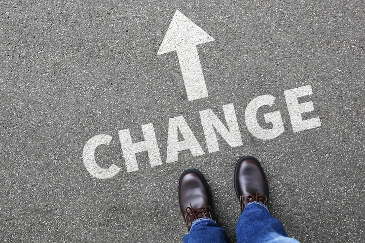 Photo changer le concept de changement de vie au travail