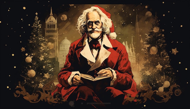 Un chant de Noël en prose conception d'affiche de Dickens
