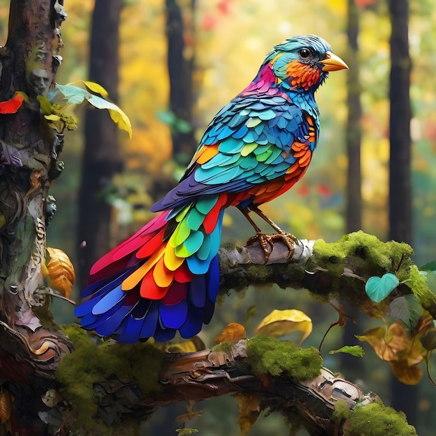 Chant de poitrine bleue sur la branche Image générée par l'IA