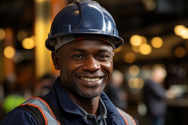 Un chantier de construction est inspecté par un concepteur ou un ingénieur au teint plus sombre