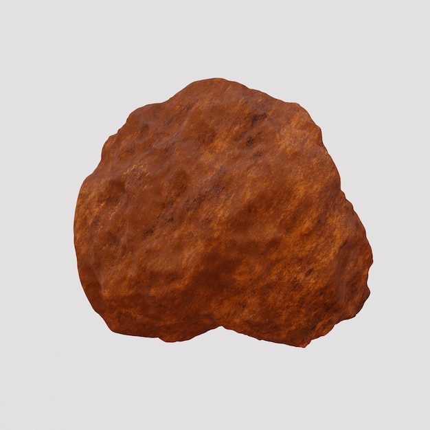 Échantillon de pierre de roche altérée brune 3D