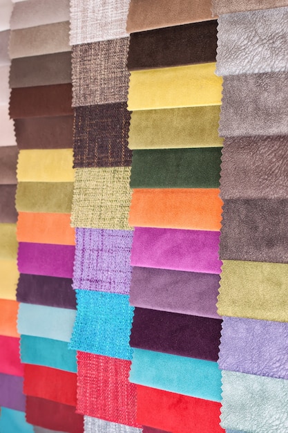 Échantillons de couleurs du tissu d'ameublement de l'assortiment