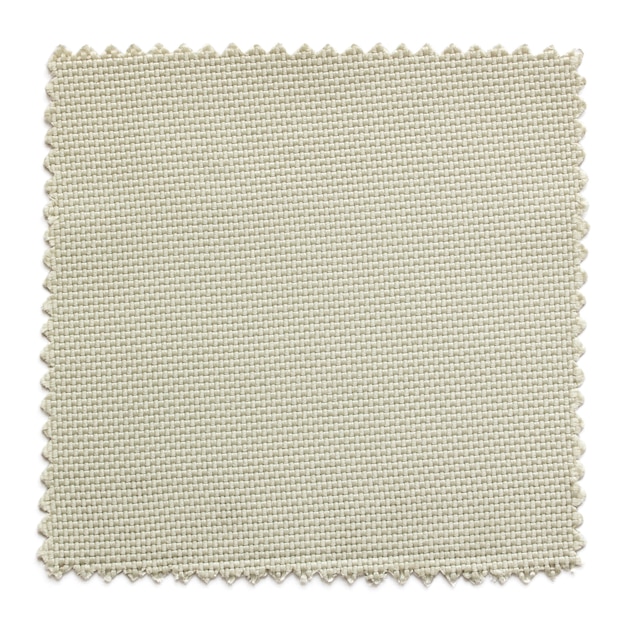 Échantillons de swatch de tissu beige isolés sur fond blanc