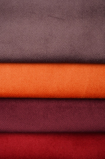 Échantillons de textiles colorés Fond de texture de tissu