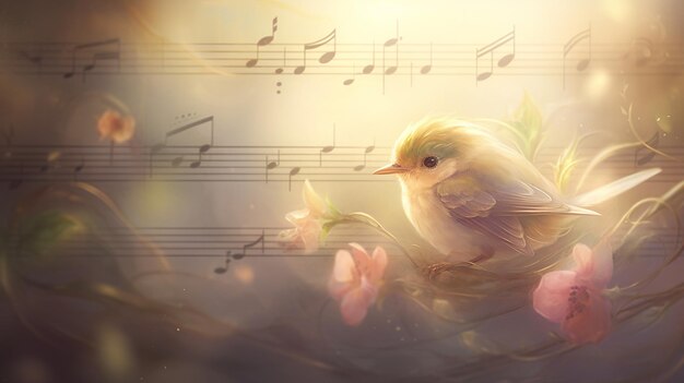 Photo les chants mélodieux des beaux oiseaux chanteurs
