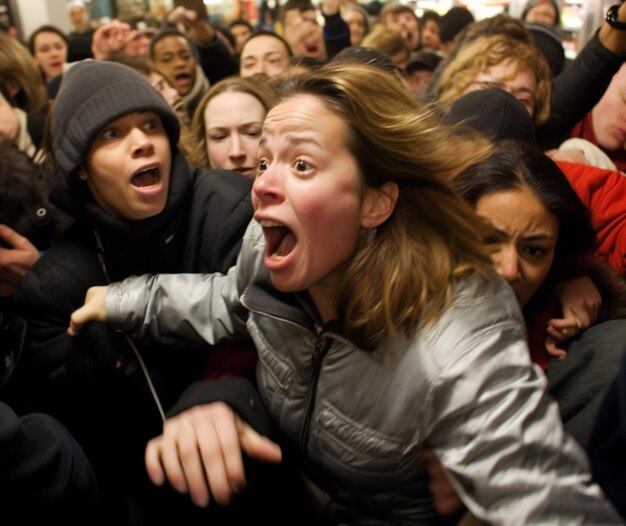 Photo le chaos des caisses du black friday