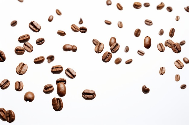 Le chaos captivant des grains de café torréfiés en chute libre