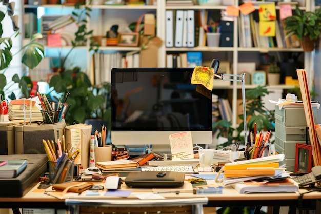 Un chaos organisé dans un bureau animé