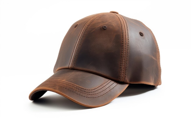 Chapeau de balle de base de couleur brune isolé sur fond blanc
