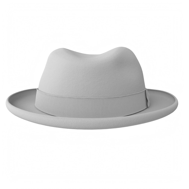 Photo chapeau avec une bande noire est affiché sur un fond blanc