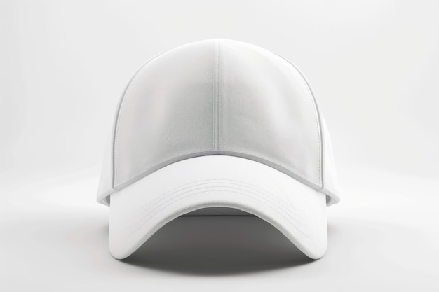 Un chapeau de baseball blanc isolé sur un fond blanc