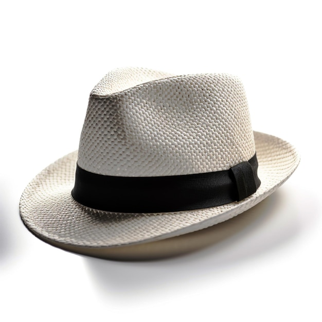 Un chapeau blanc avec une bande noire