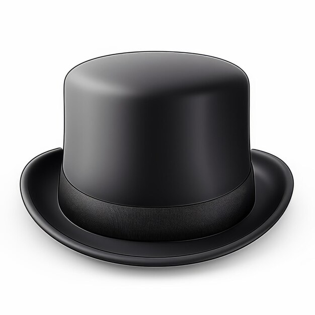 Photo un chapeau de bowler noir élégant clairement affiché sur blanc