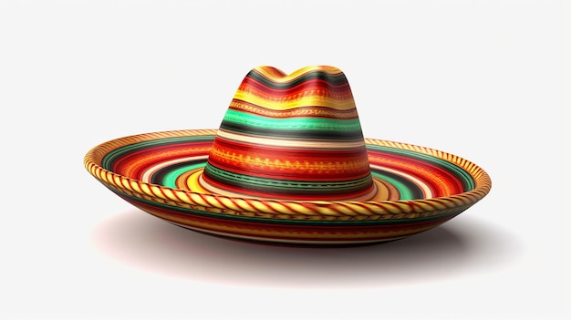 Chapeau Cinco De Mayo chapeau sombrero mexicain isolé sur blanc ai générative