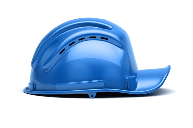 Photo chapeau de construction bleu