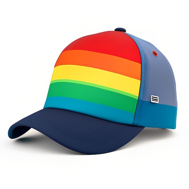 Un chapeau de couleur arc-en-ciel avec le mot s dessus