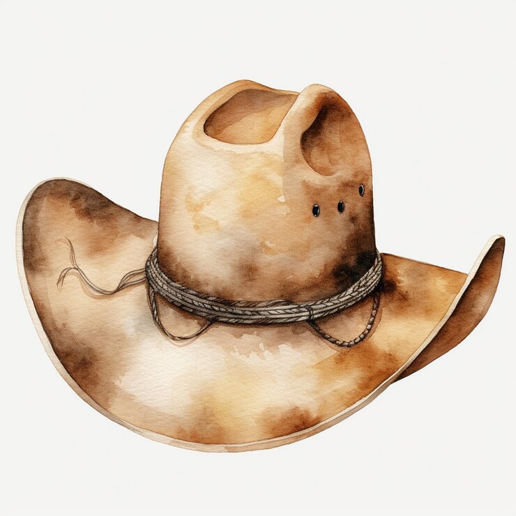 Chapeau De Cowboy, Aquarelle Clipart