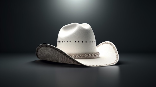 Chapeau de cowboy blanc sans piloteGenerative AI