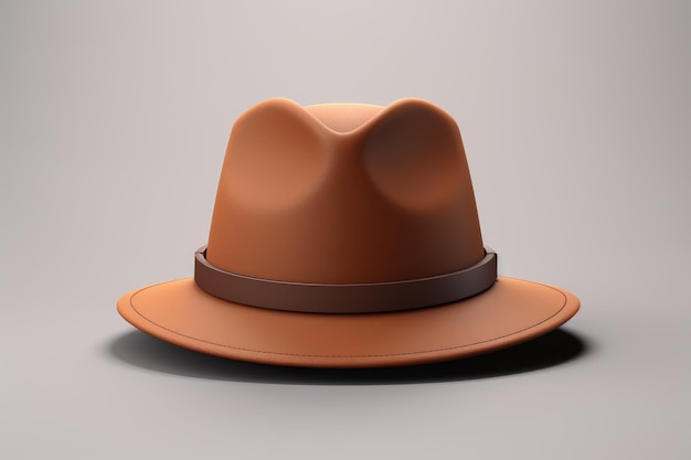 Chapeau en cuir marron Chapeau Chapeau de cowboy Maquette de chapeau Espace pour logo et emblème Vêtements