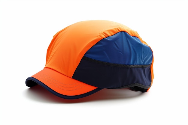 Chapeau de cycliste orange et bleu