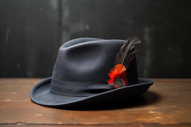 Chapeau Fedora avec un accent de plume