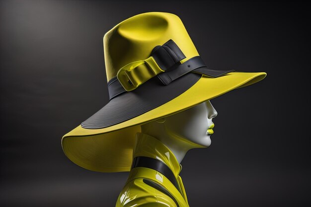 Chapeau féminin élégant sur mannequin ai génératif