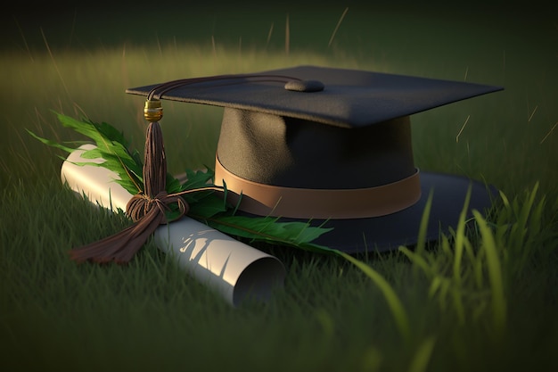 Le chapeau graduate39s diplôme des étudiants universitaires Graduation hat Modèle de casquette académique pour la conception du lycée ou du collège