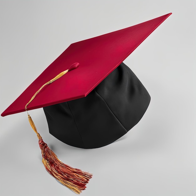 chapeau de graduation sur fond griscasquette de graduation sur fond blanc