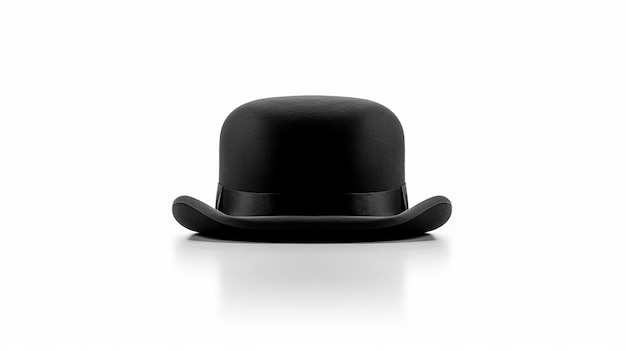 Chapeau melon noir isolé sur fond blanc Ai générative