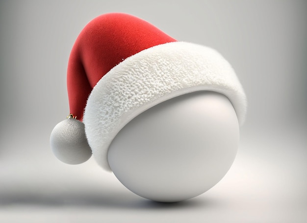 Chapeau de Noël 3D sur fond blanc