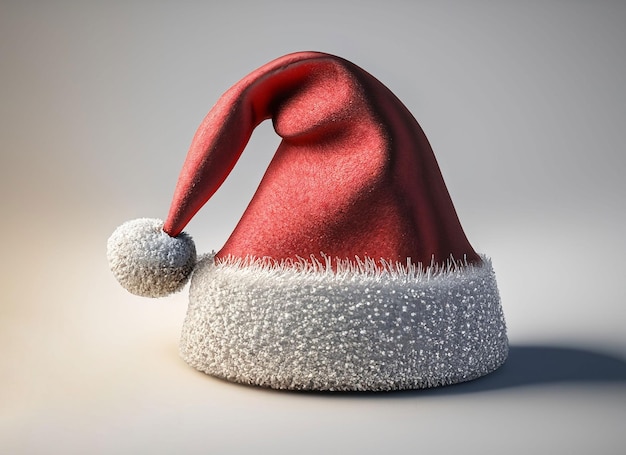 Chapeau de Noël 3D sur fond blanc