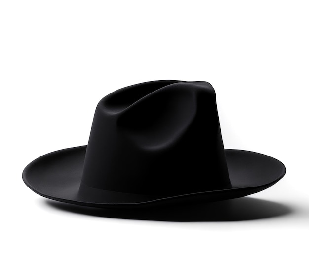 Le chapeau noir sur fond blanc