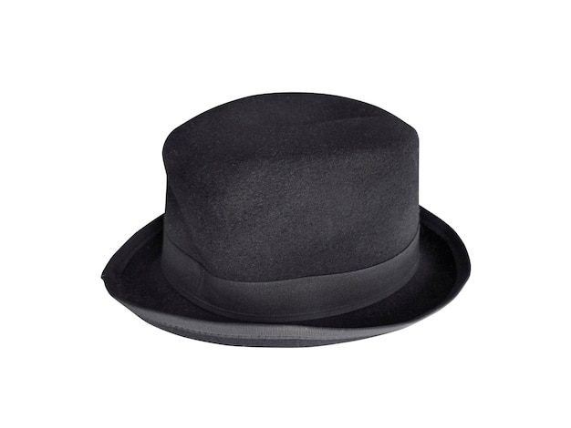 Chapeau noir isolé fond blanc