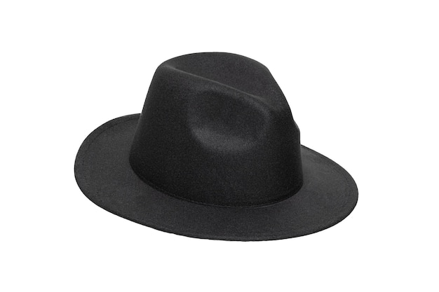Chapeau noir rétro isolé sur fond blanc