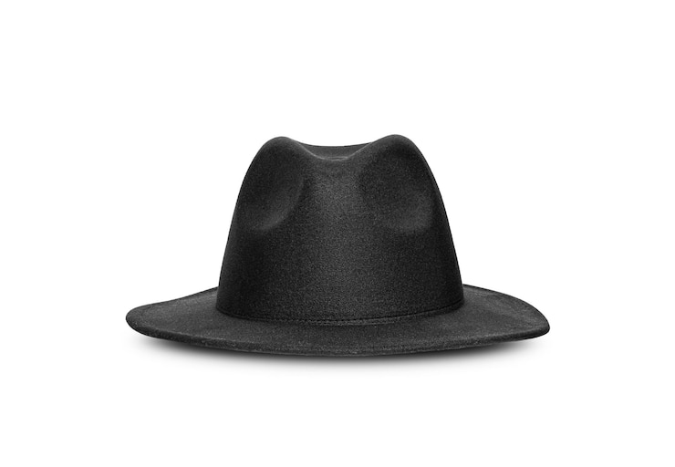 Photo chapeau noir rétro isolé sur fond blanc