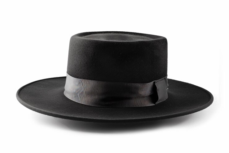 Photo un chapeau noir avec un ruban noir autour