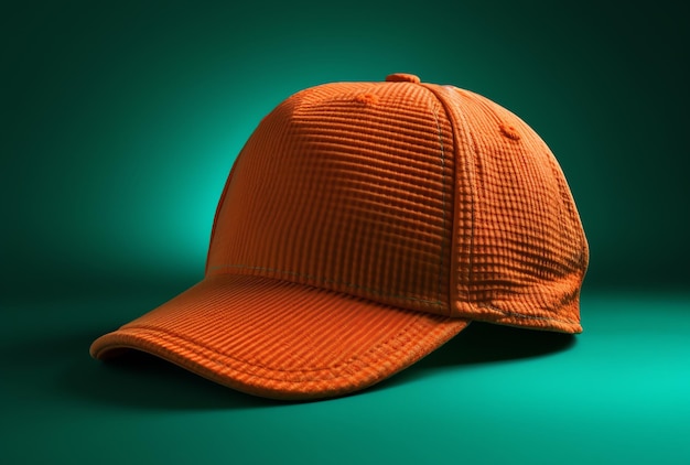 Un chapeau orange avec une petite casquette dessus