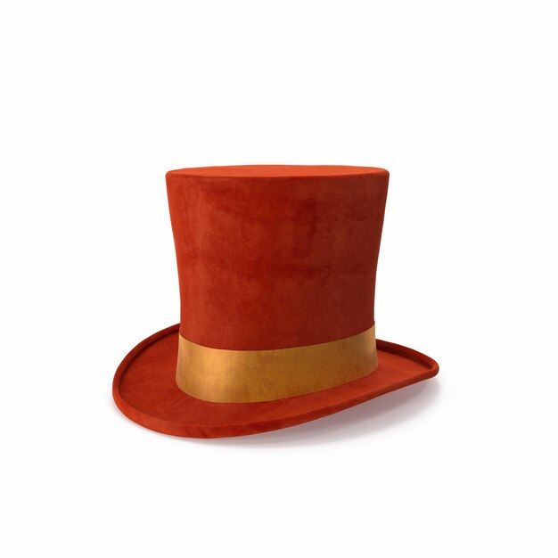 Photo chapeau rouge cylindrique isolé sur fond blanc