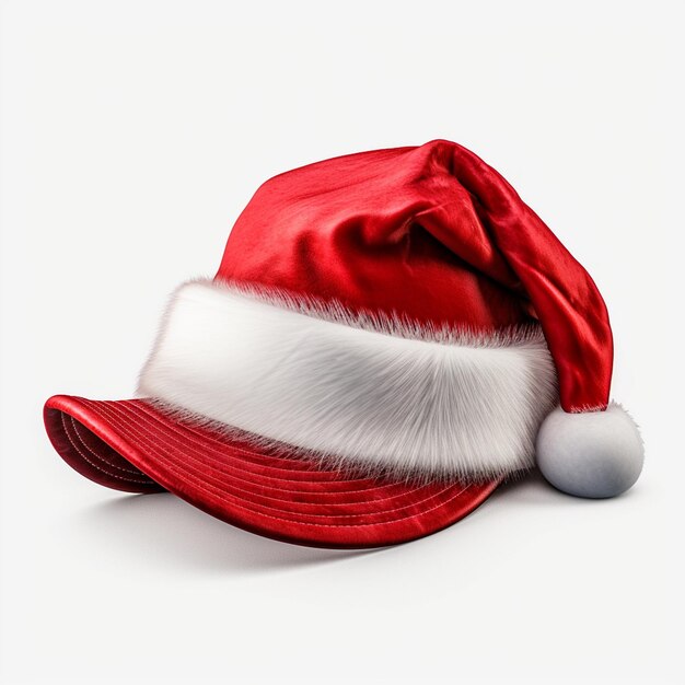 Photo chapeau rouge du père noël isolé sur fond blanc rendu 3d