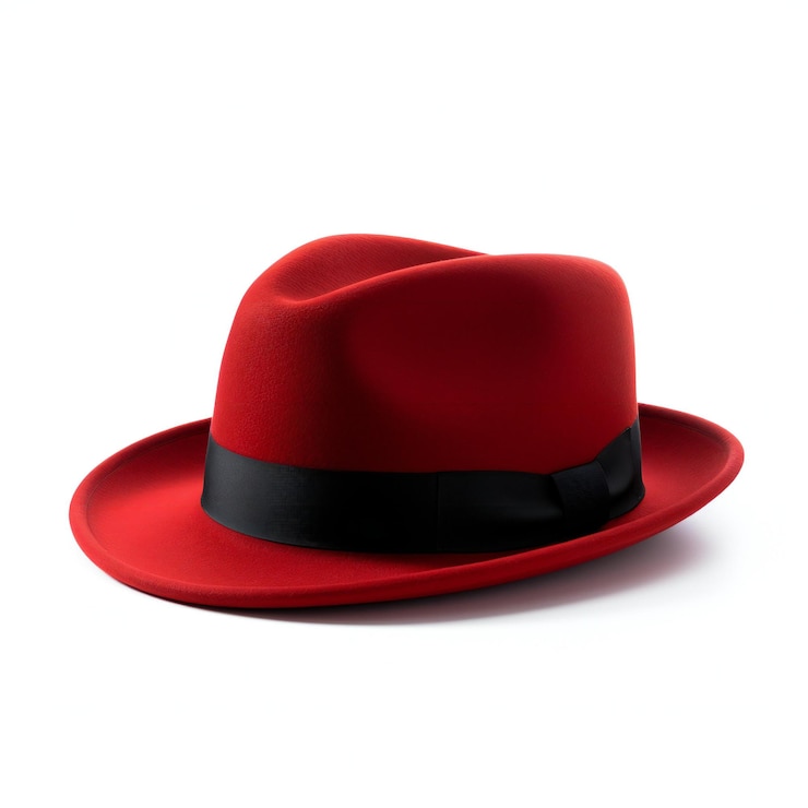 Photo chapeau rouge isolé sur un fond blanc