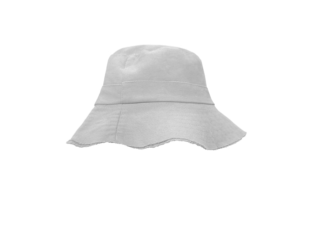 chapeau à seau blanc isolé sur blanc