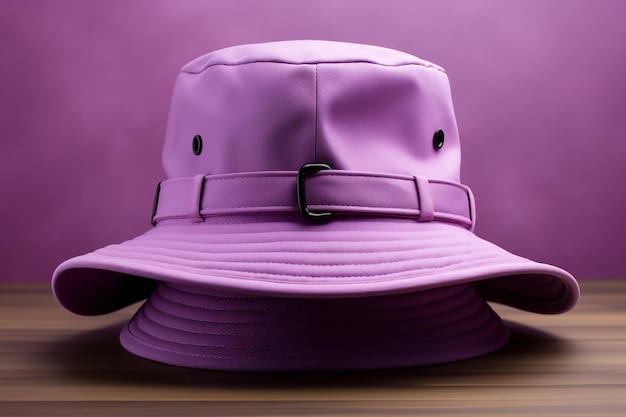 Chapeau de seau violet isolé sur fond blanc IA générative